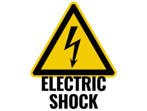 black and yellow simple minimalist caution electric fence warning poster (1)